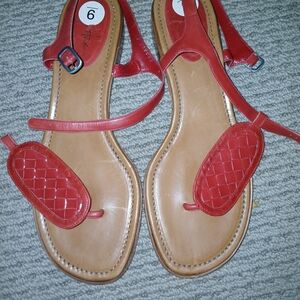 Cole Haan Red Leather Sandals
